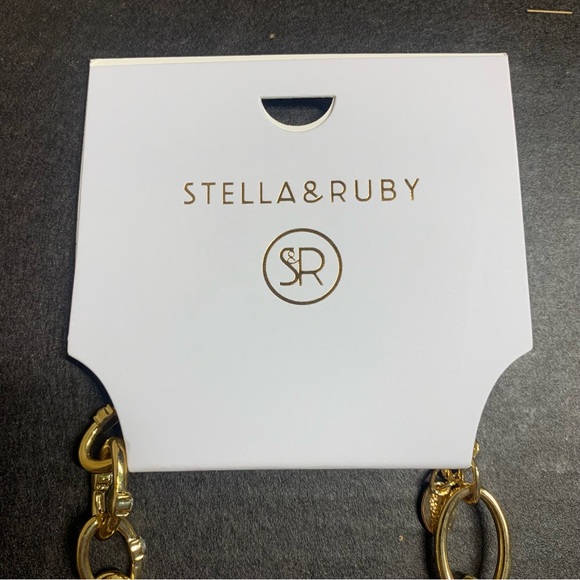 Stacked Link Necklace In Gold-crystal - Picture 9 of 11